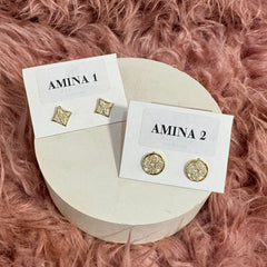 Boucles doreilles AMINA plaqué OR 18K (2 modèles)