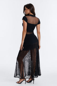 Robe CAROLINE noire, vue de dos