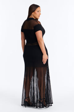 Robe CAROLINE noire, vue de dos sur une seconde silhouette