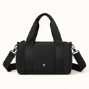 Sac de sport noir 5 L, vue de face avec anses et bandoulière