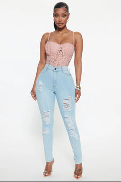 Jeans distressed LOLITA (2 couleurs)