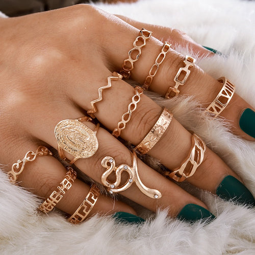 Lot de 12 bagues LINA