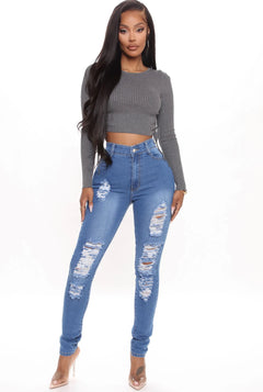 Jeans distressed LOLITA (2 couleurs)