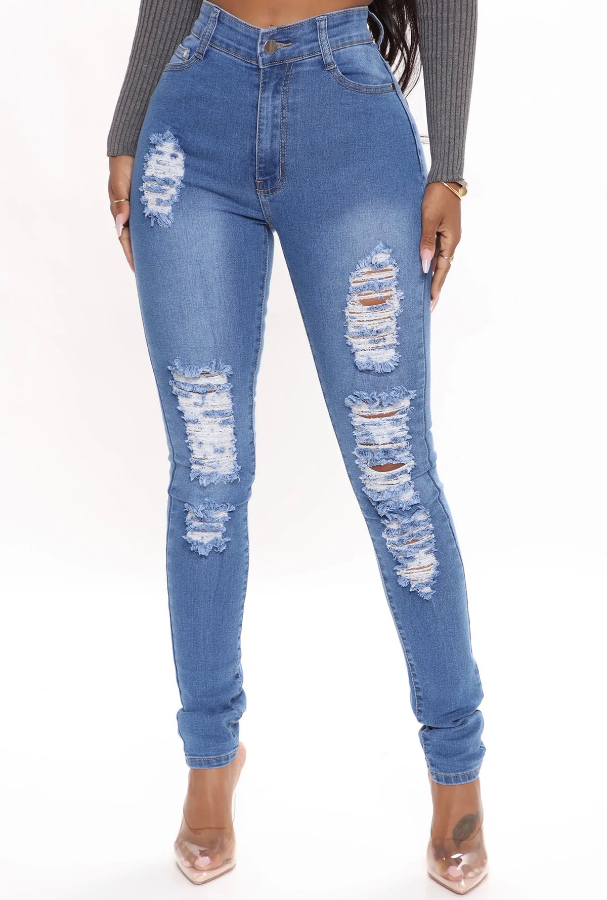 Jeans distressed LOLITA (2 couleurs)