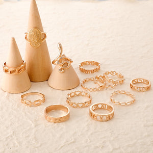 Lot de 12 bagues LINA